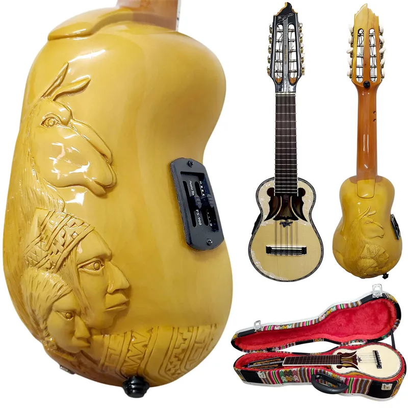 GENERICO - Charango El CHASQUI Electroacustico de 2 bandas con ESTUCHE