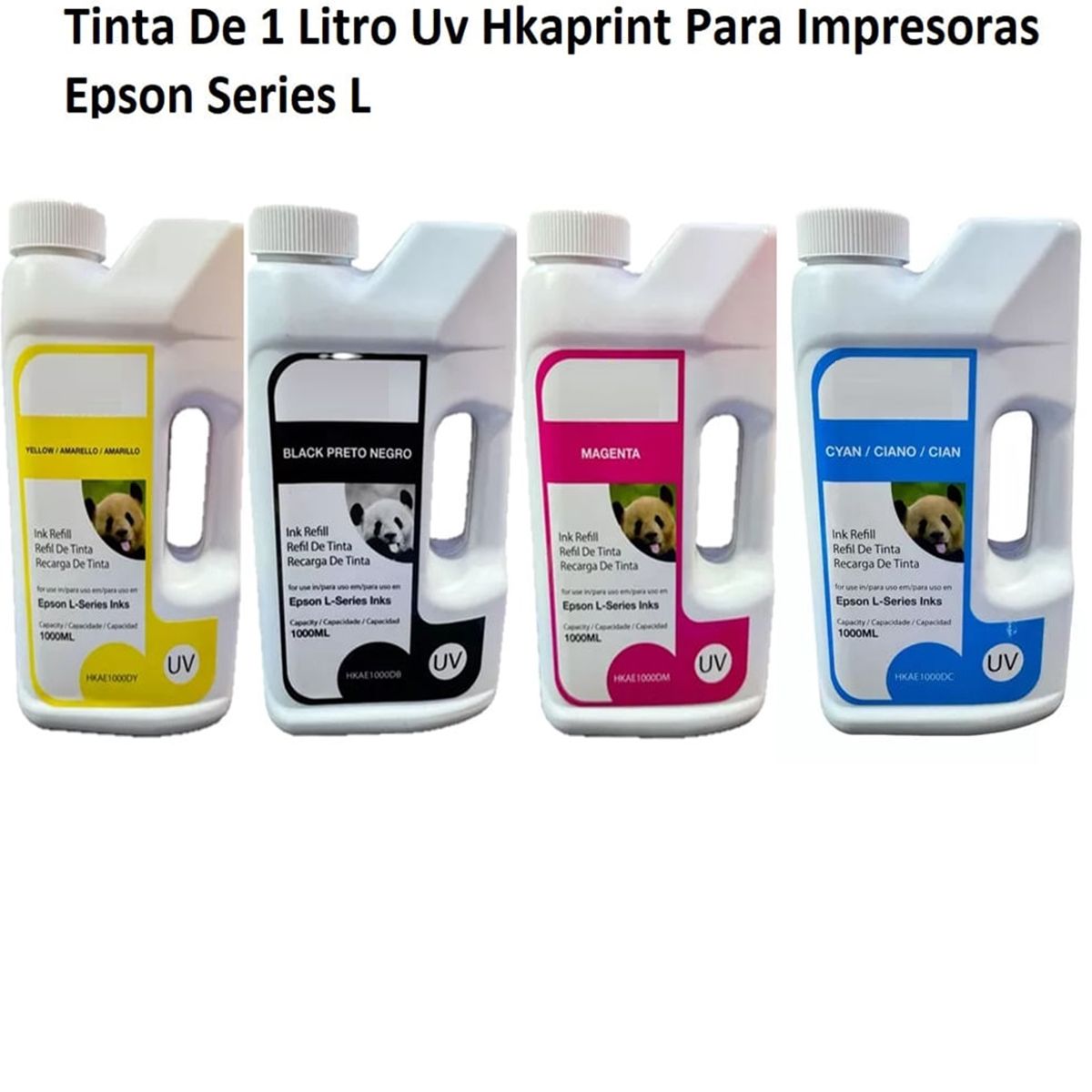 GENERICO - Pack Tinta Compatible Litro Uv Para Epson Negro Cian Magenta Amarillo