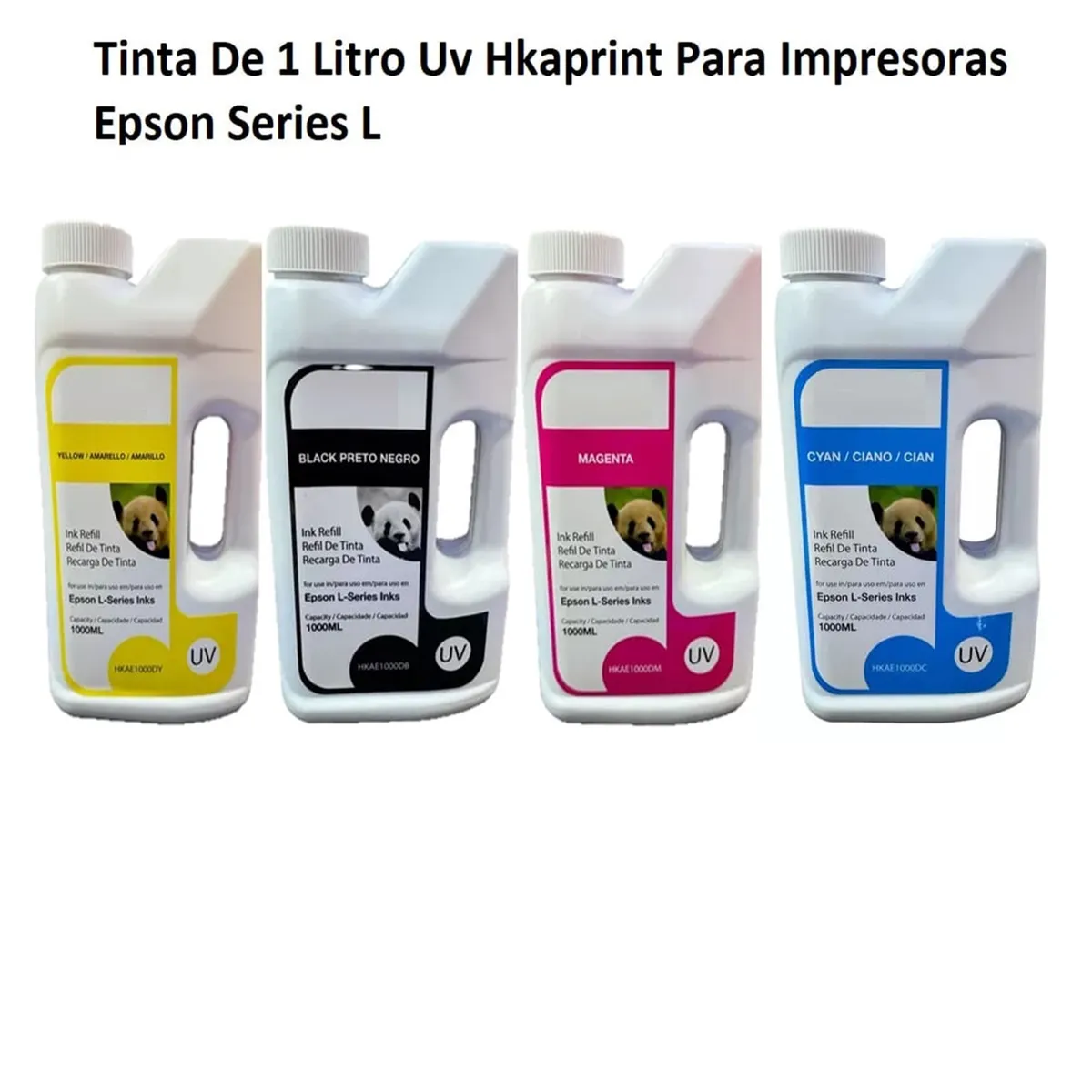 GENERICO - Pack Tinta Compatible Litro Uv Para Epson Negro Cian Magenta Amarillo