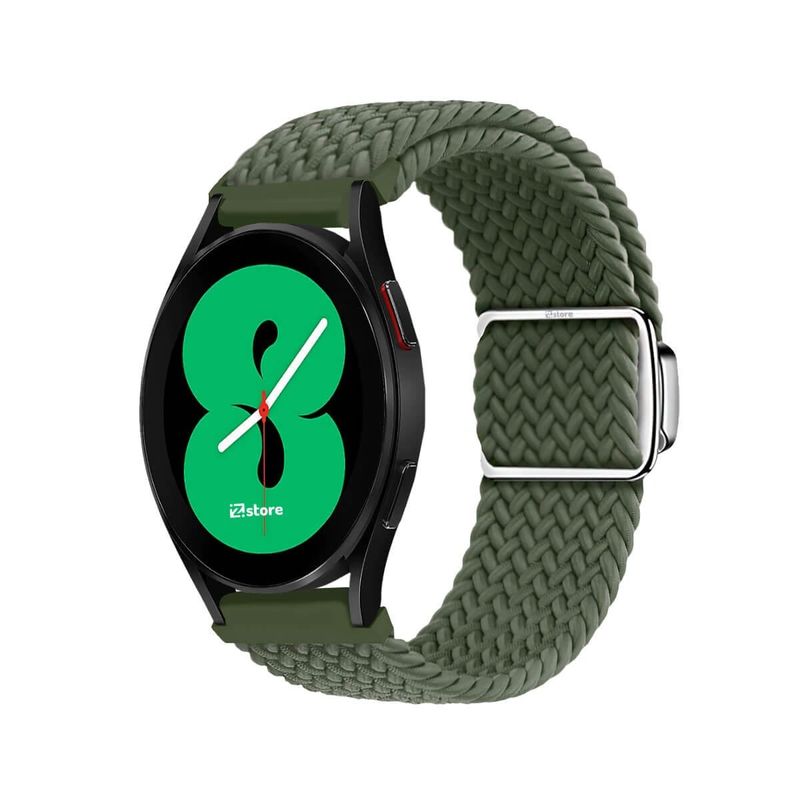 GENERICO - Correa de Nylon Para Samsung Galaxy Watch 4-5 con Broche Magnético verde militar