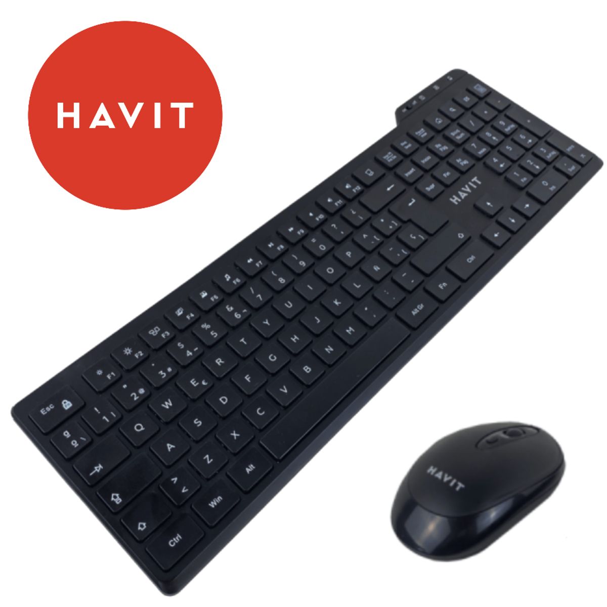 HAVIT - KIT TECLADO Y MOUSE BLACK HAVIT INALAMBRICO PARA PC LAPTOP