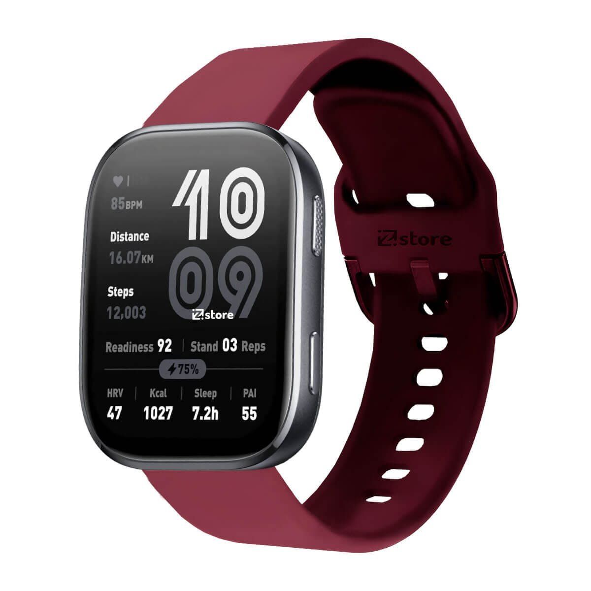 GENERICO - Correa Silicona Para Amazfit Bip 6 Hebilla Vino Rojo