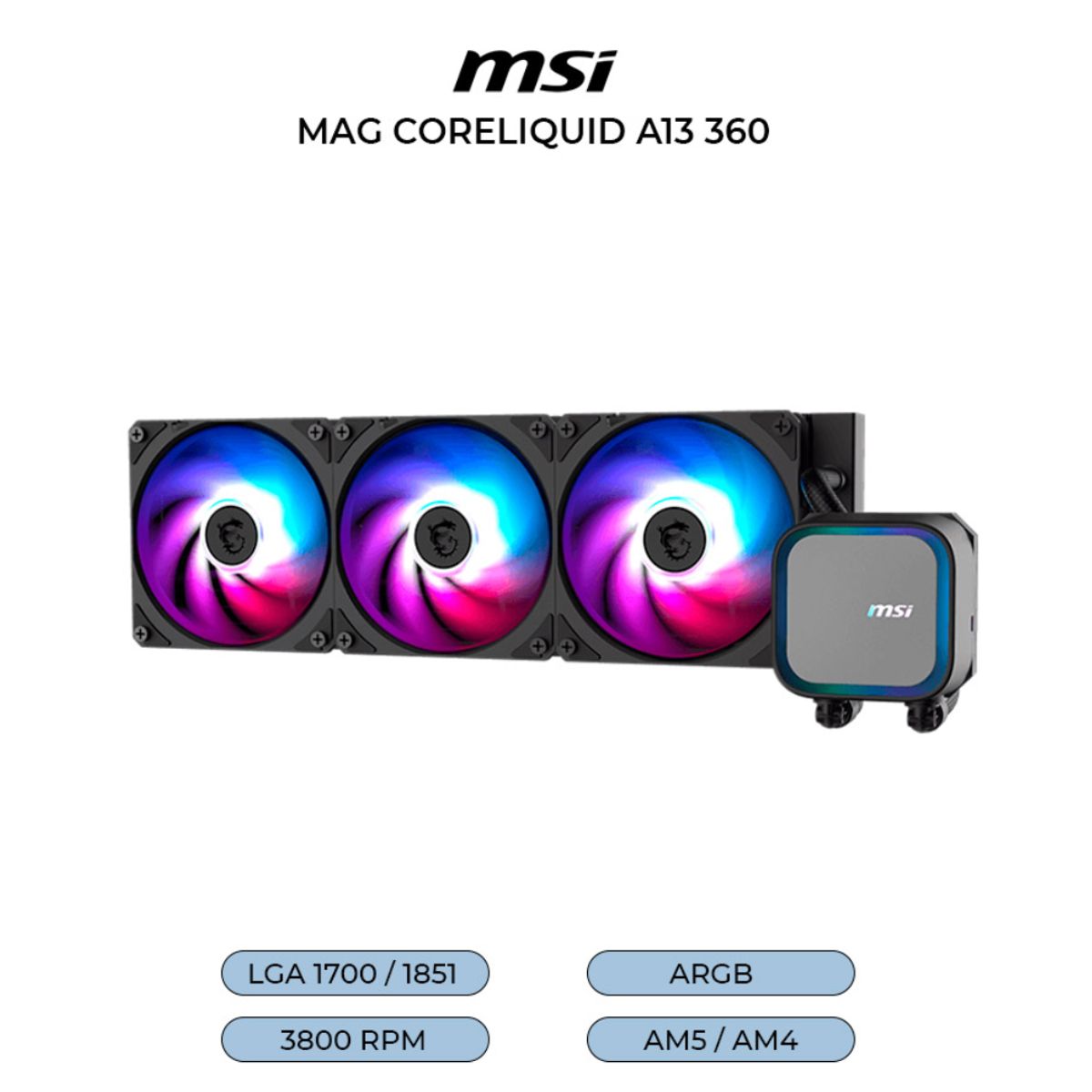 MSI - Refrigerador líquido de CPU MSI MAG CORELIQUID A13 360