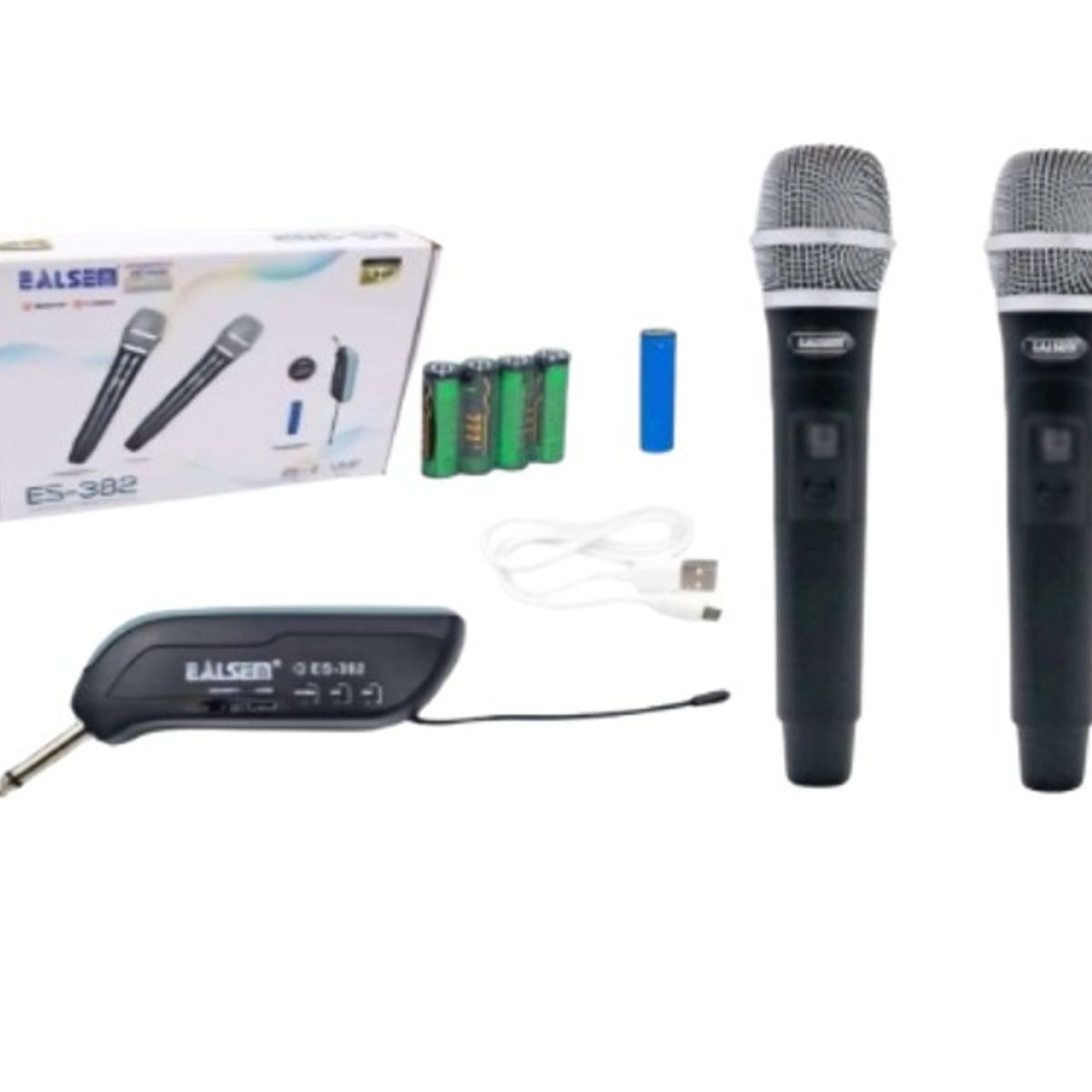 GENERICO - MICROFONO INALÁMBRICO UHF RECARGABLE DOBLE - EALSEM 382