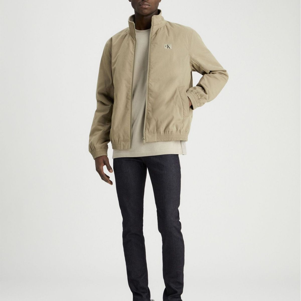 CALVIN KLEIN - CASACA COTTON NYLON CANVAS HARRINGTON