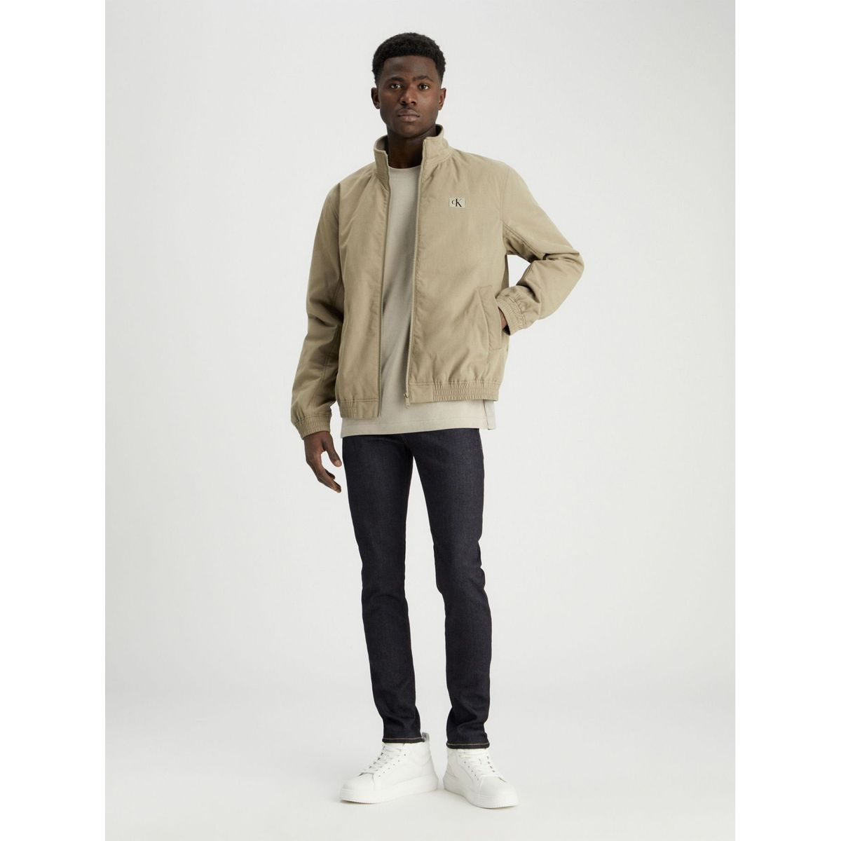 CALVIN KLEIN - CASACA COTTON NYLON CANVAS HARRINGTON