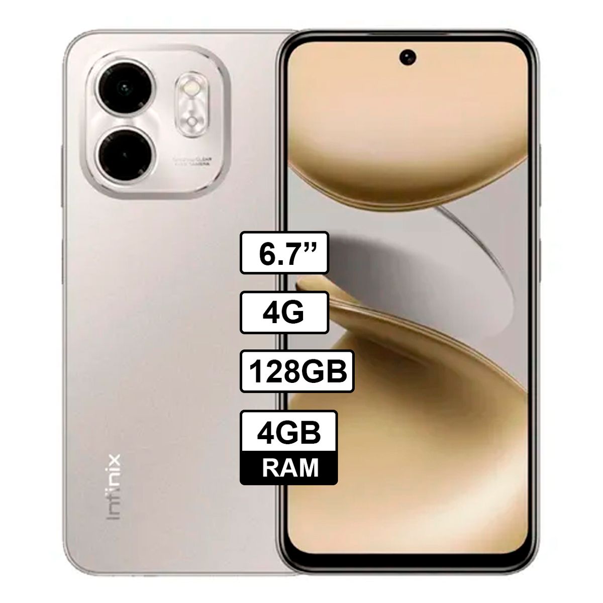 INFINIX - Celular Infinix smart 9 4GB - 128GB Color Plateado