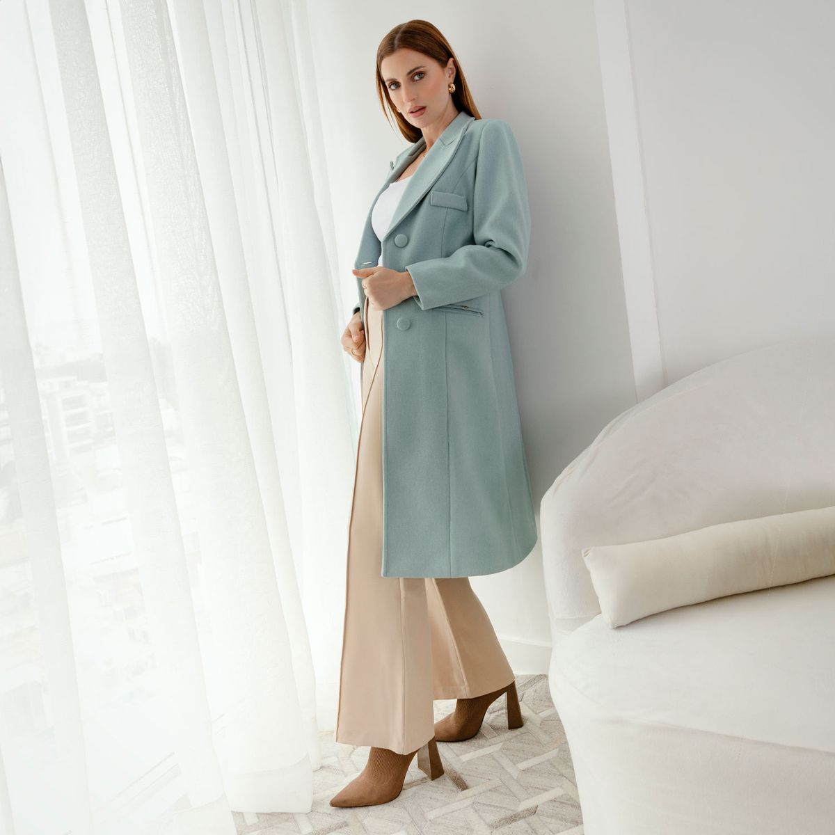 TEILOR - ABRIGO LARGO CASUAL DE MUJER