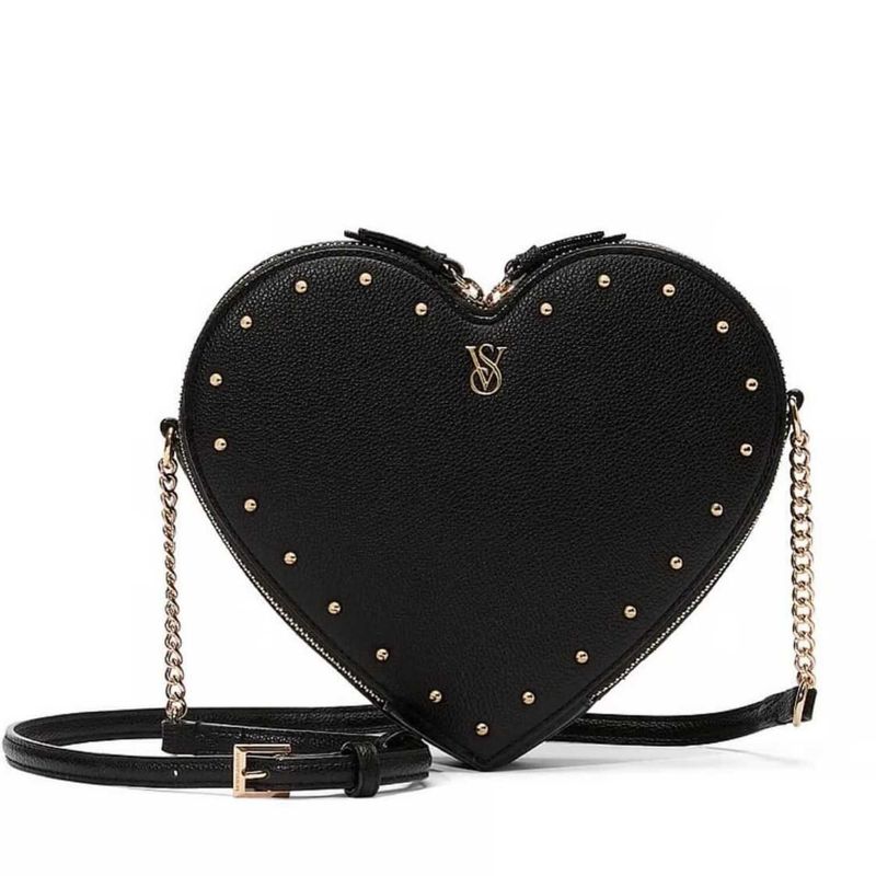 VICTORIA'S SECRET - Crossbody Negro con Dorado corazón victorias secret