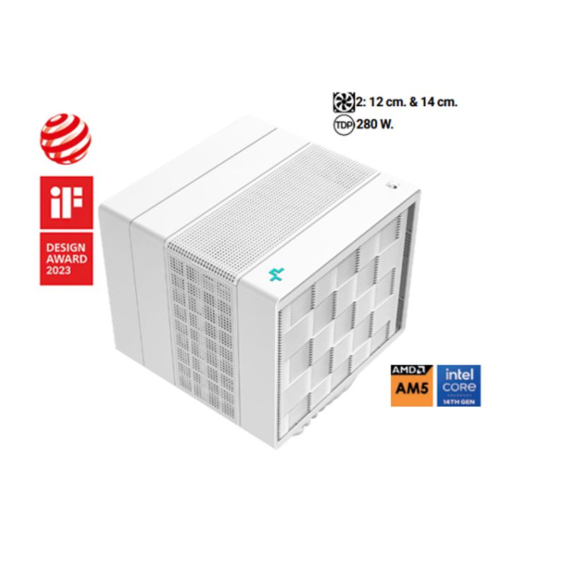 DEEPCOOL - Disipador De CPU ASSASSIN IV WH 2: 12 cm. & 14 cm. 280 W. DEEPCOOL