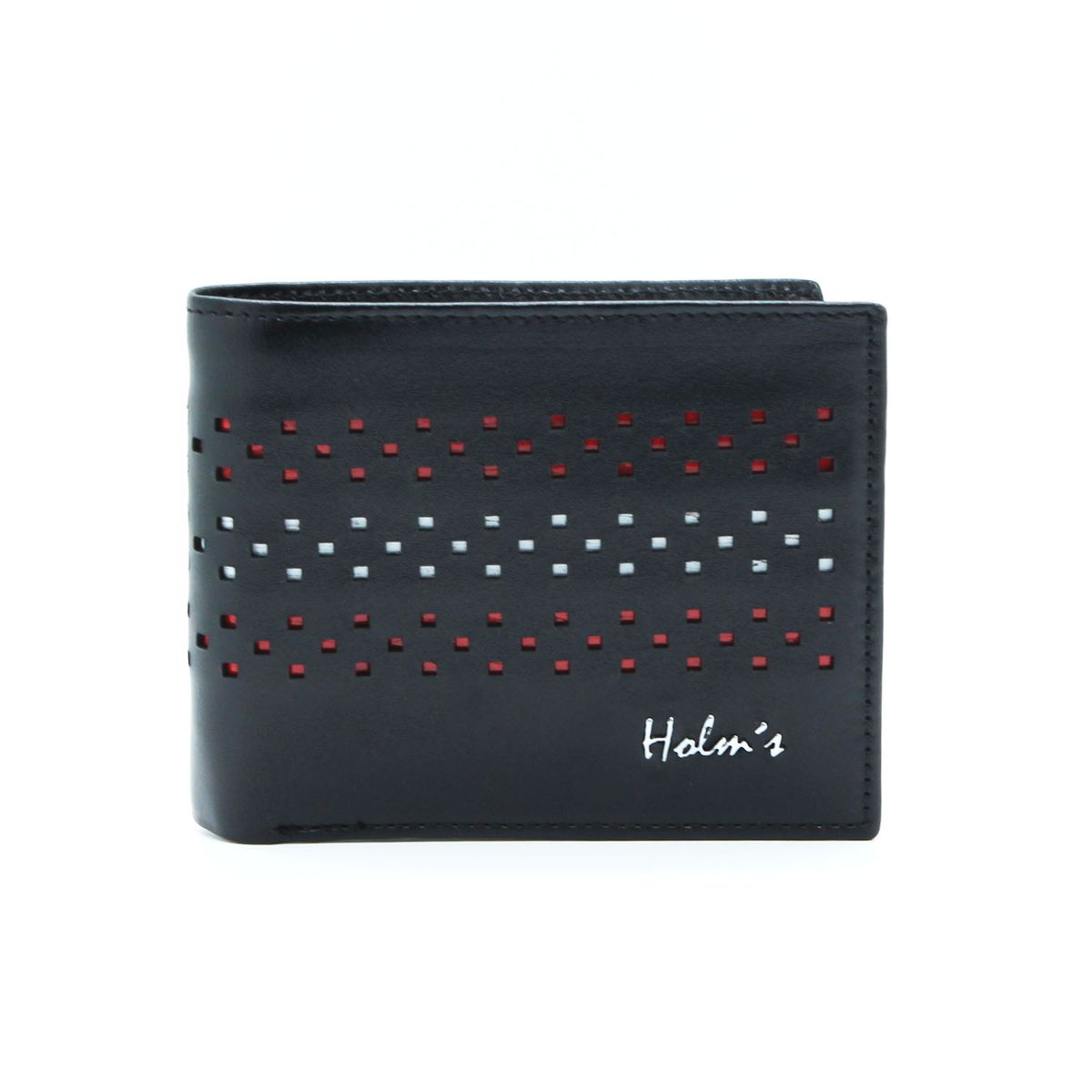HOLM'S - BILLETERA HOLMS CUERO B135 CABALLERO NEGRO TROQUELADO CUADROS