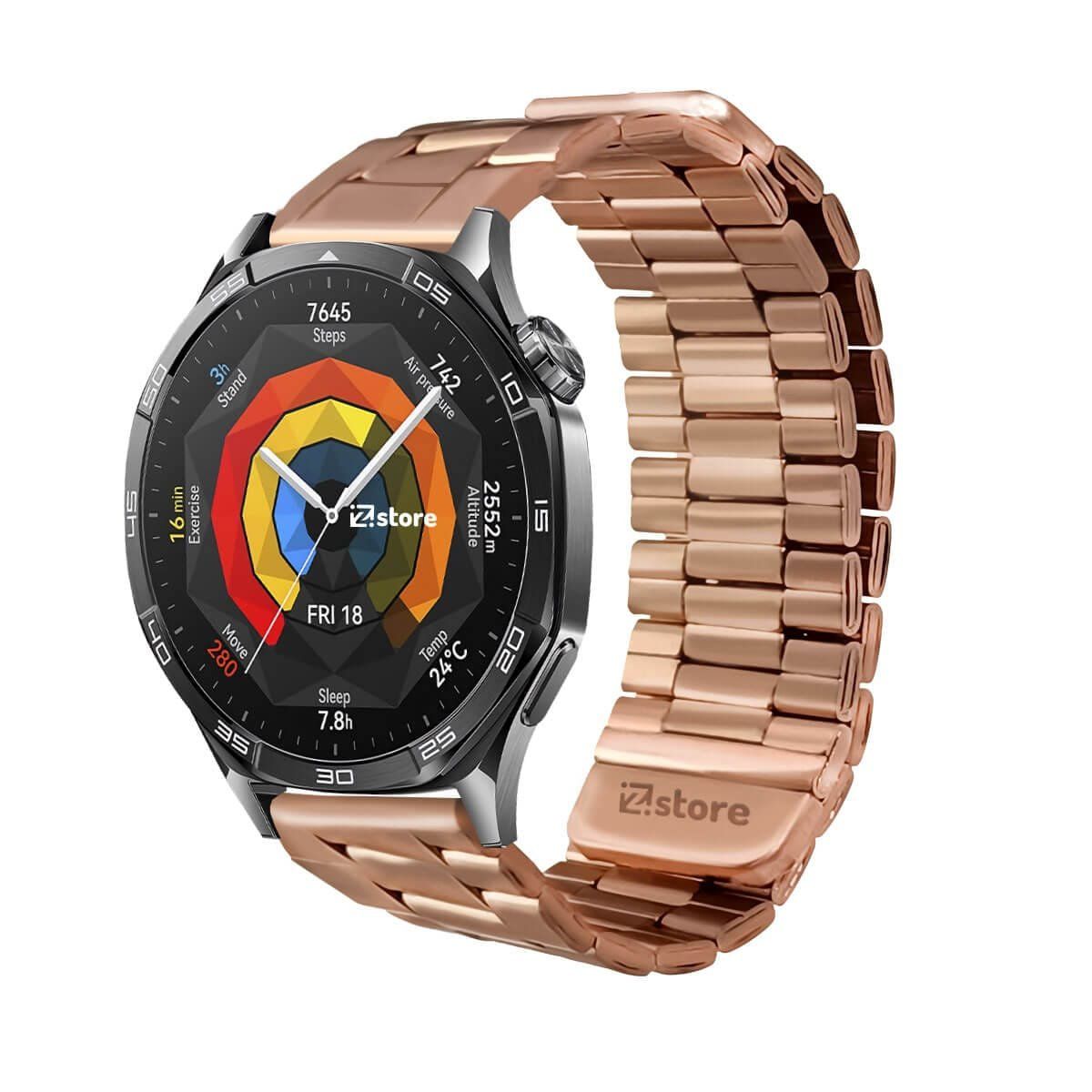 GENERICO - Correa de Metal Para Huawei Watch GT5 46mm gold rose