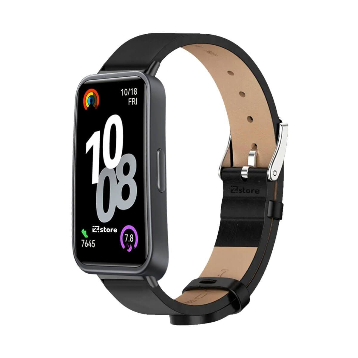 GENERICO - Correa de Cuero Para Huawei Band 9 negro