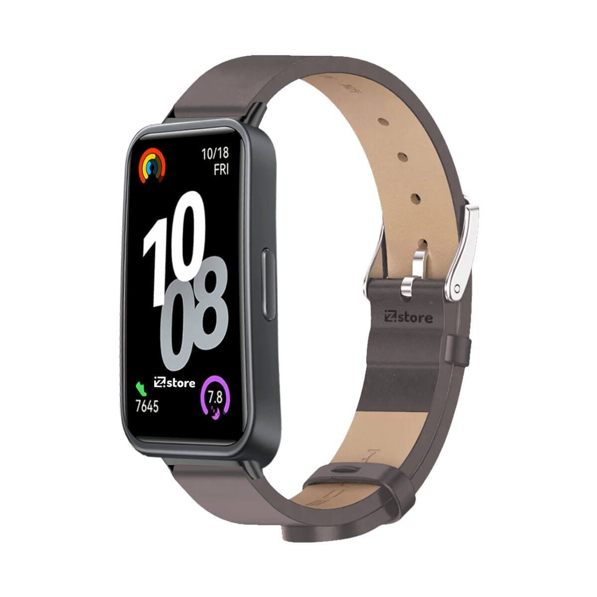 GENERICO - Correa de Cuero Para Huawei Band 10 gris