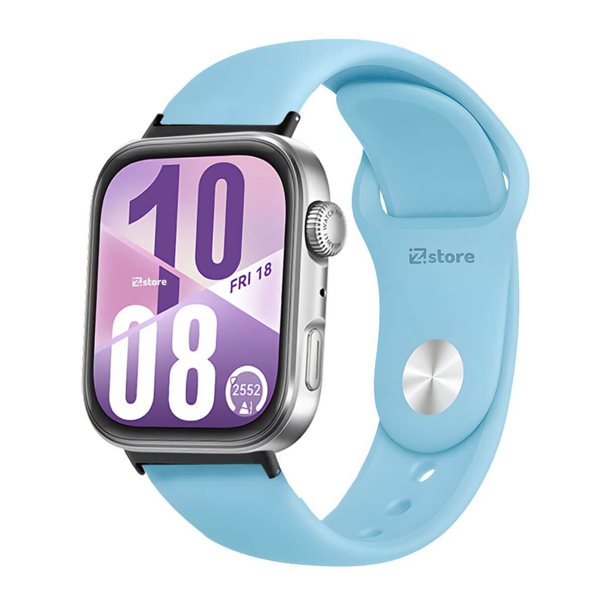 GENERICO - Correa Silicona Para Huawei Watch Fit 4 Broche Metal Black Celeste Cielo