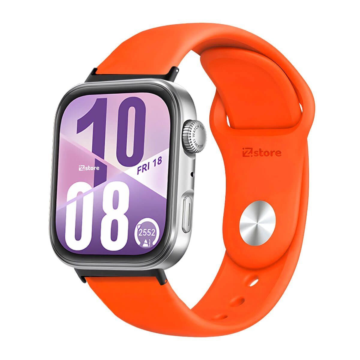 GENERICO - Correa Silicona Para Huawei Watch Fit 4 Broche Metal Black Naranja