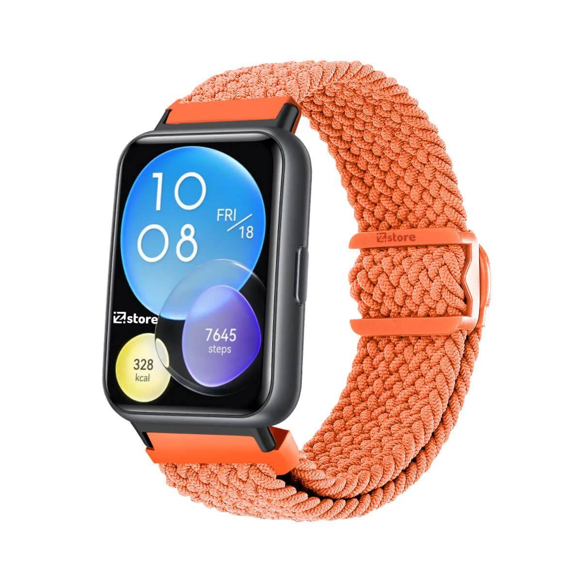 GENERICO - Correa de Nylon Para Huawei Watch Fit 2 Broche PVC Gold Rose Naranja