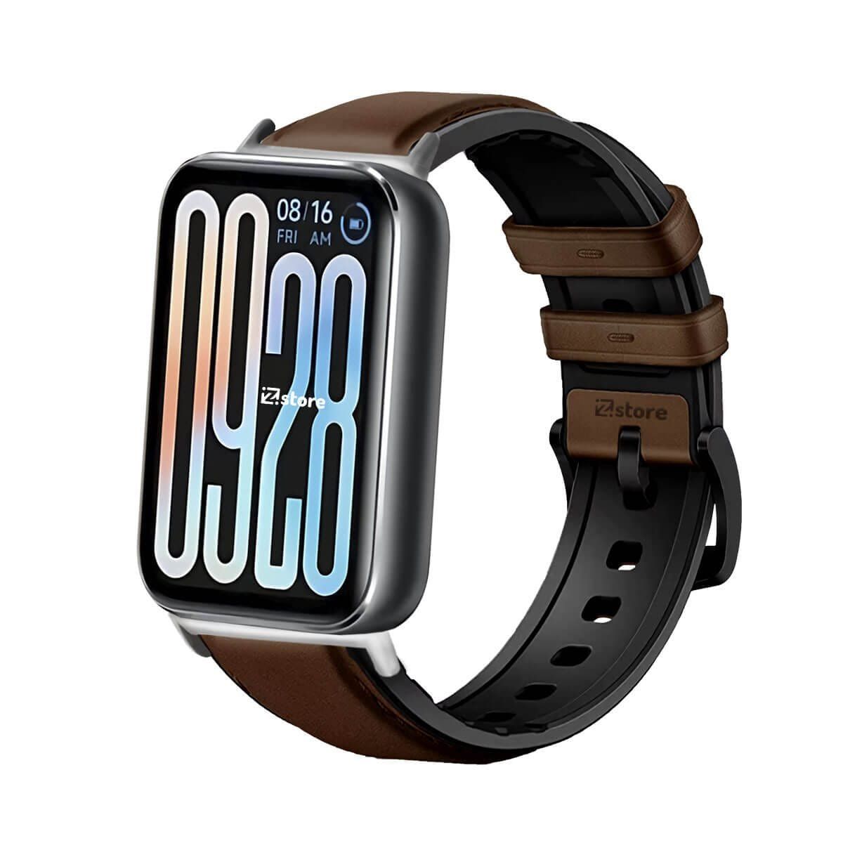 GENERICO - Correa de Cuero Para Xiaomi Smartband 9 Pro Silver Cafe