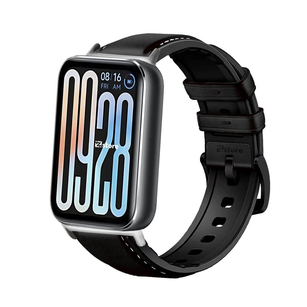 GENERICO - Correa de Cuero Para Xiaomi Smartband 9 Pro Silver Negro