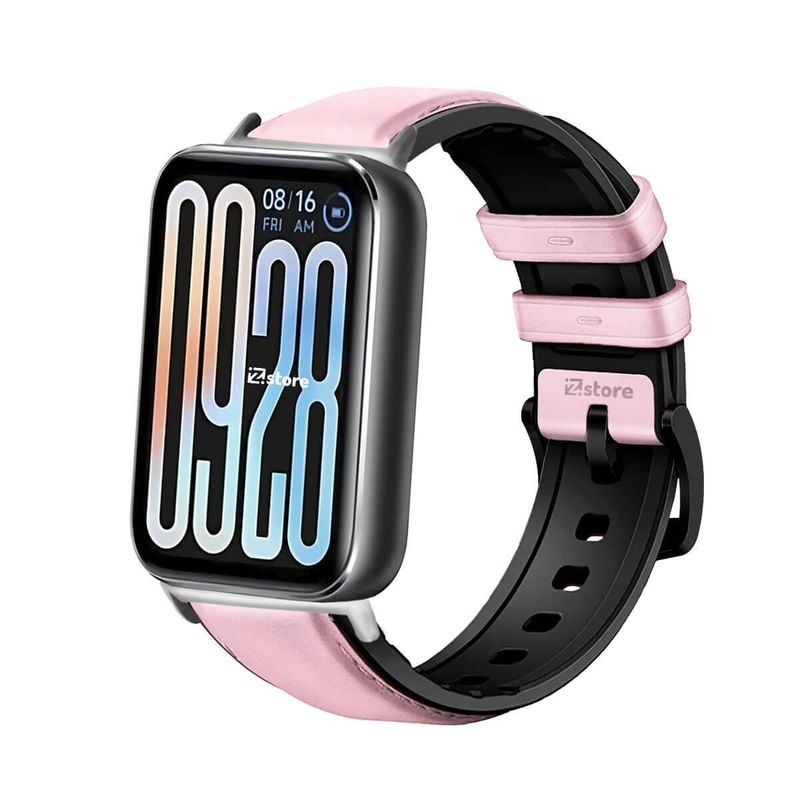 GENERICO - Correa de Cuero Para Xiaomi Smartband 9 Pro Silver Rosado