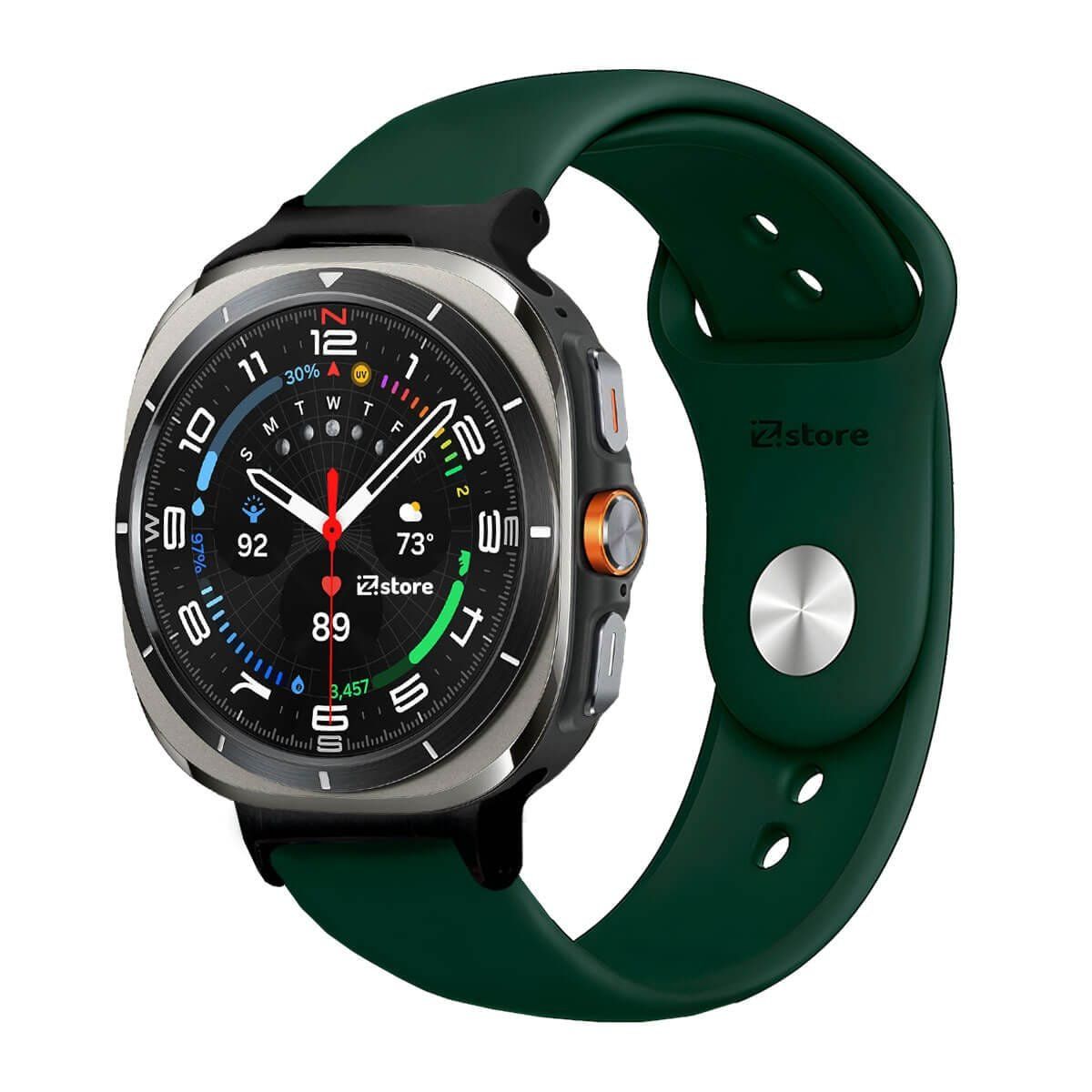 GENERICO - Correa Silicona Para Samsung Galaxy Watch Ultra Broche Verde Oscuro