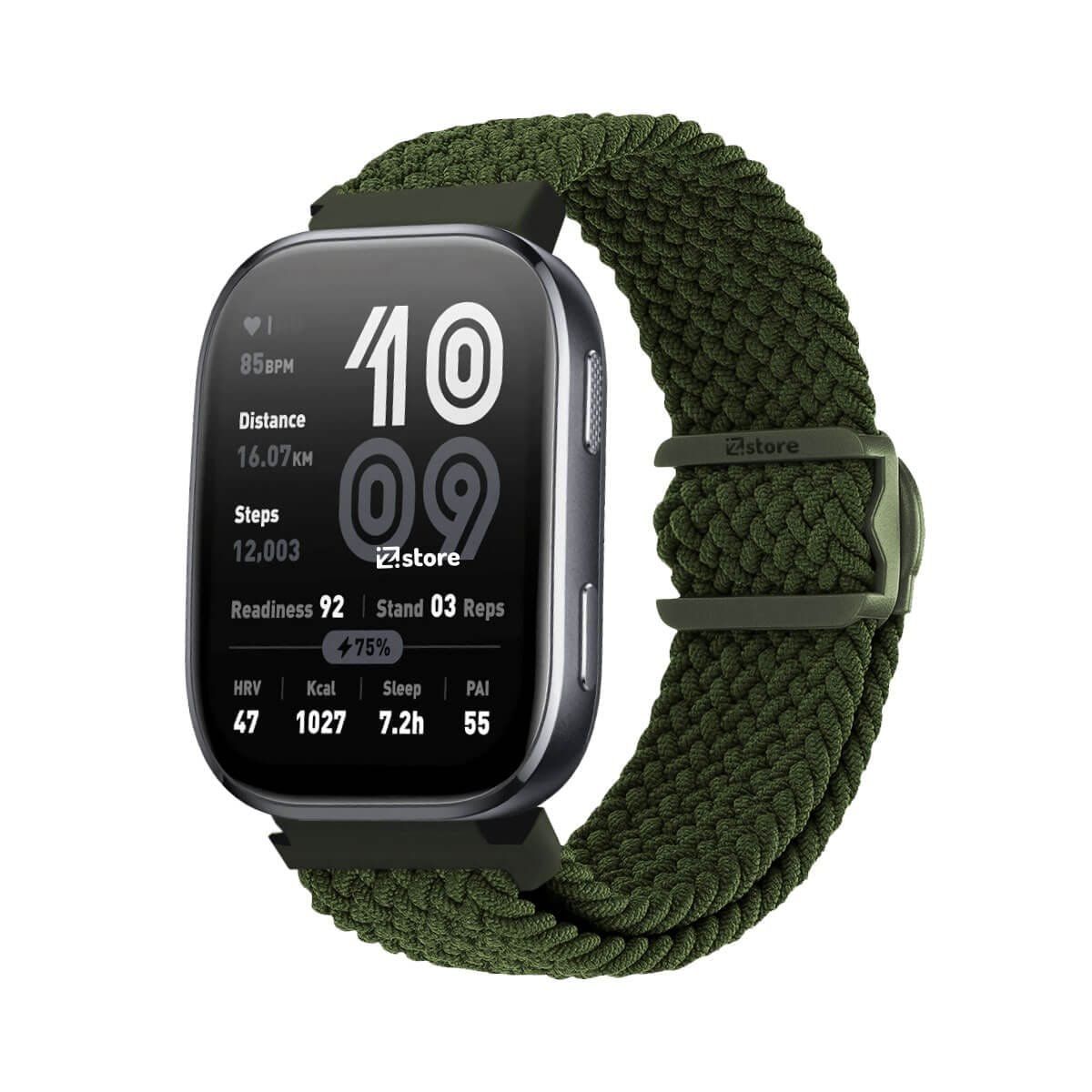 GENERICO - Correa de Nylon Para Amazfit Bip 6 Broche PVC Verde Militar