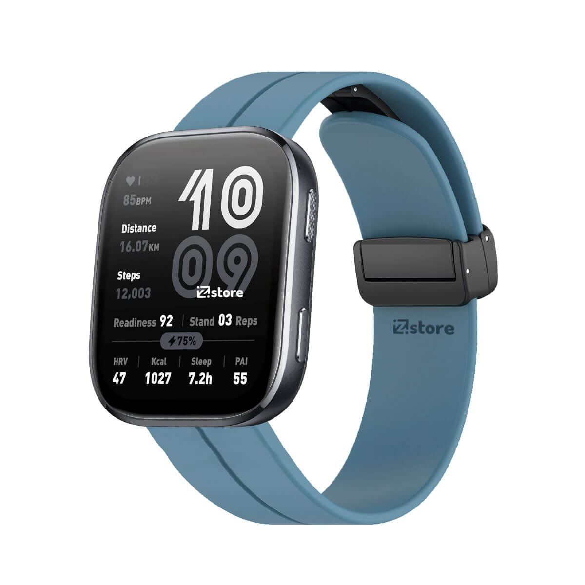 GENERICO - Correa Silicona Para Amazfit Bip 6 Broche Magnético Azul Acero