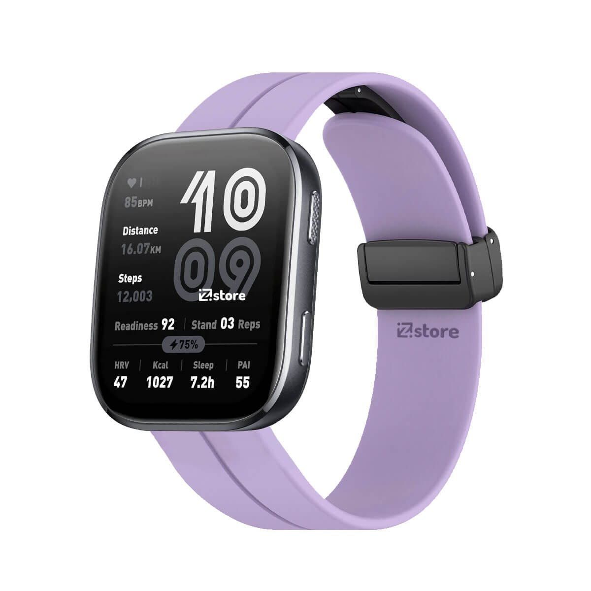 GENERICO - Correa Silicona Para Amazfit Bip 6 Broche Magnético Lila