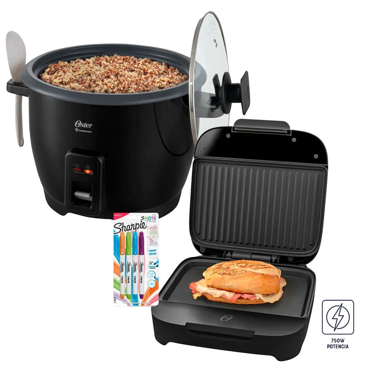 OSTER - Combo Olla Arrocera Oster + Sandwichera Oster Platos Hondos CKSTSM400