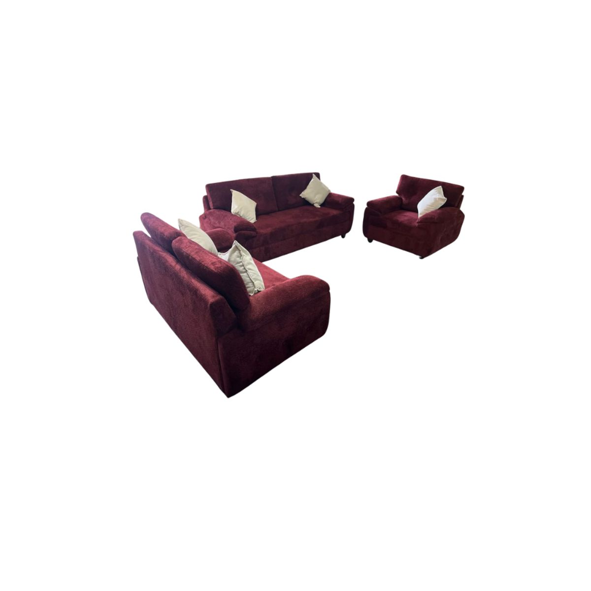 AMOBLART - sillon CANGREJO 3-2-1 color vino  5 COJINES
