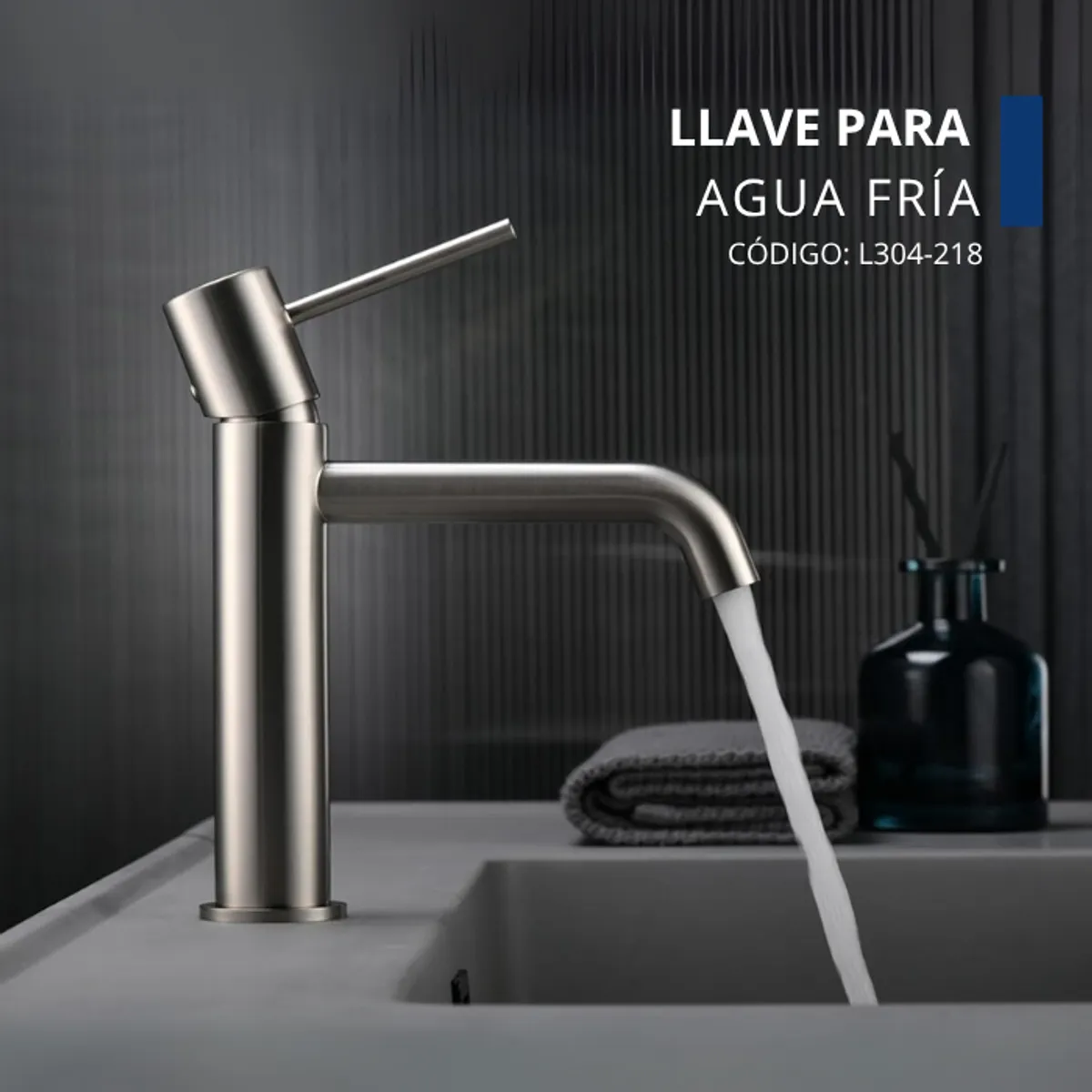 XM - LLAVE PARA LAVATORIO MEDIANO SATINADO L304-218