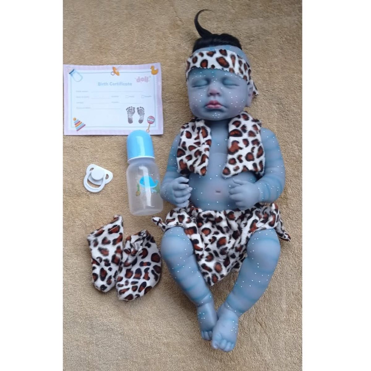 GENERICO - Bebe Reborn Avatar Vinilo de Silicona Cuerpo Entero 48 cm