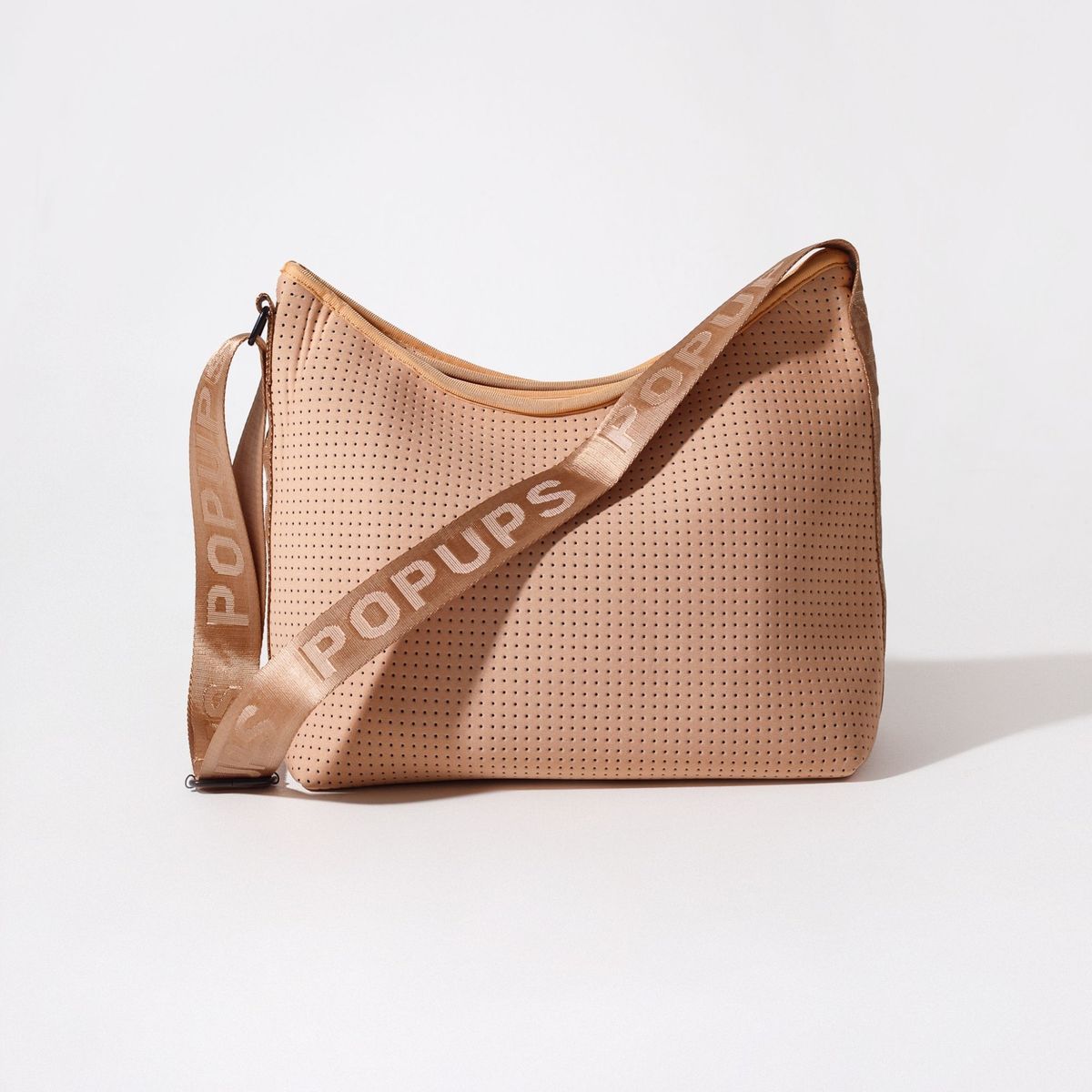 GENERICO - Cartera Crossbody POPUPS Hobo de Neopreno  Nude con Interior Verde oliva