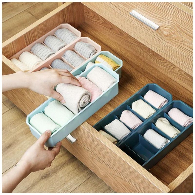 GENERICO - Set de 3 Cajas de Organización de Ropa Interior Calcetines Apilable