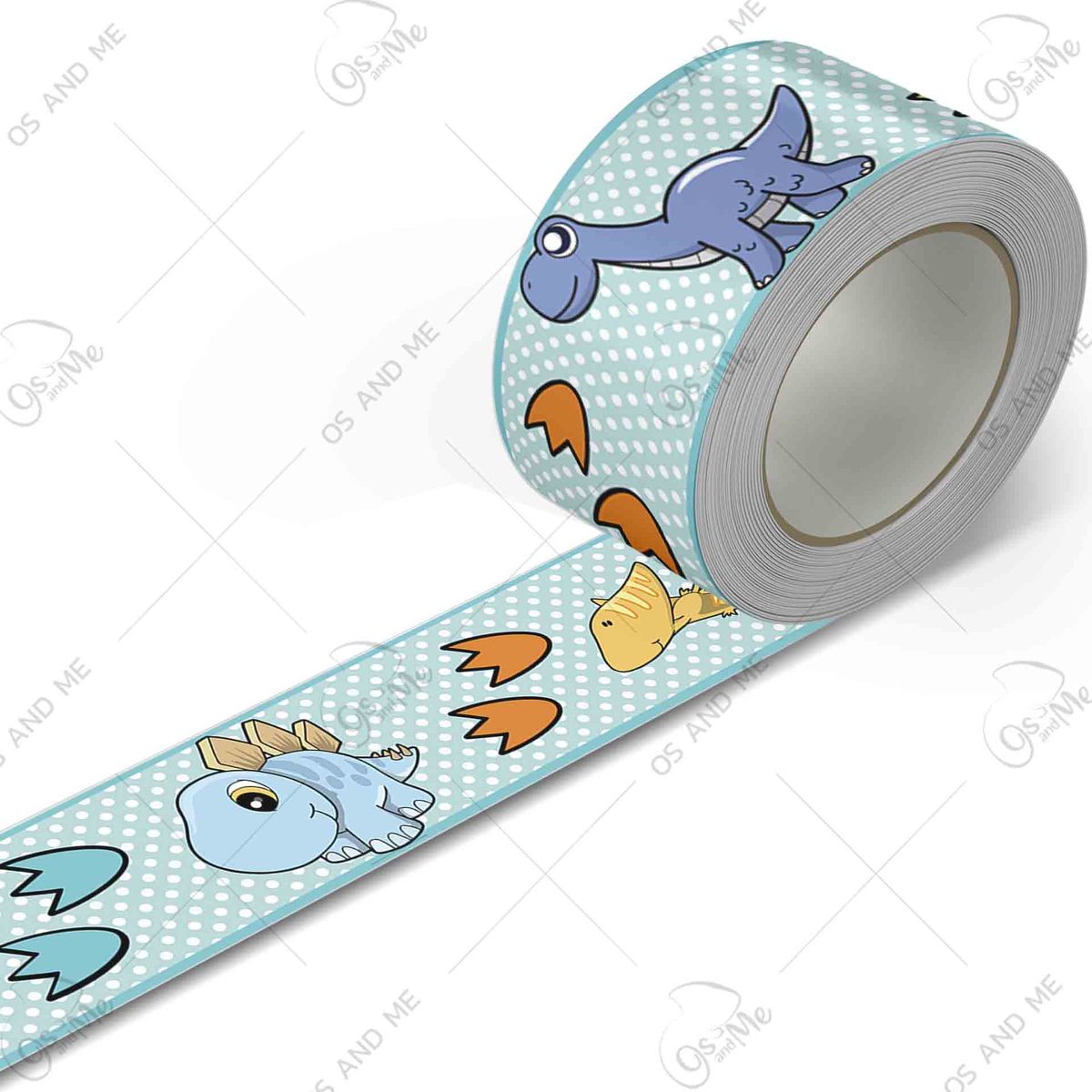 GENERICO - Cenefa Infantil Autoadhesiva Decorativa – Dinosaurios Bebes con Puntos – 5.92 mts