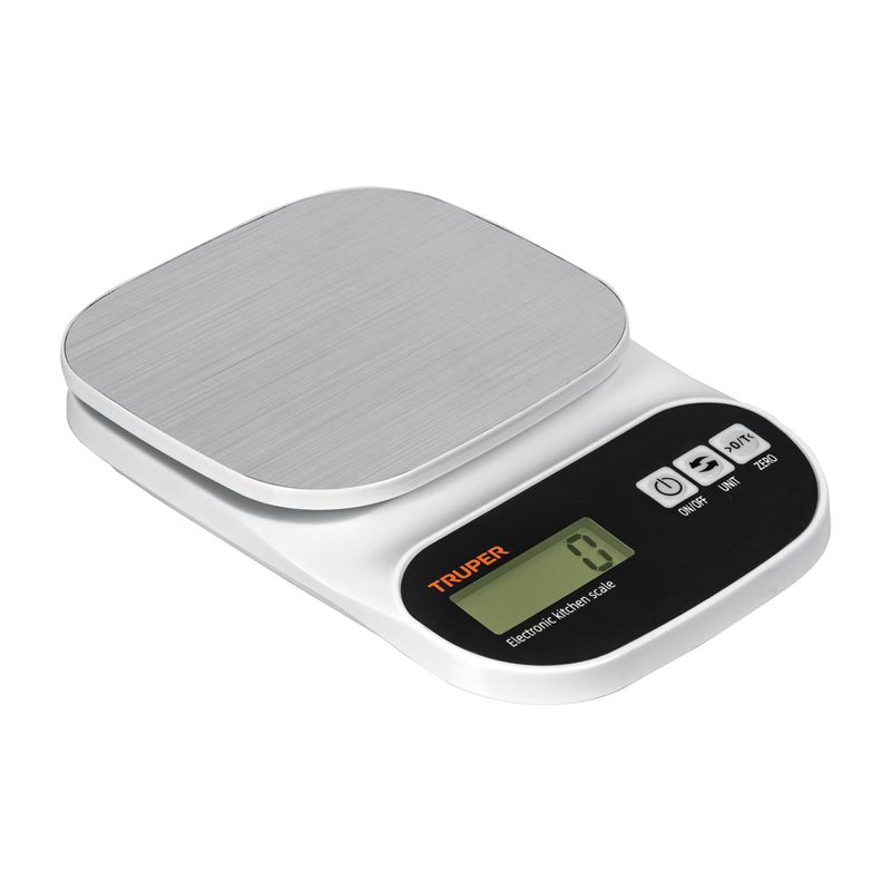 TRUPER - Balanza digital para cocina plato de acero inox 5kg Truper