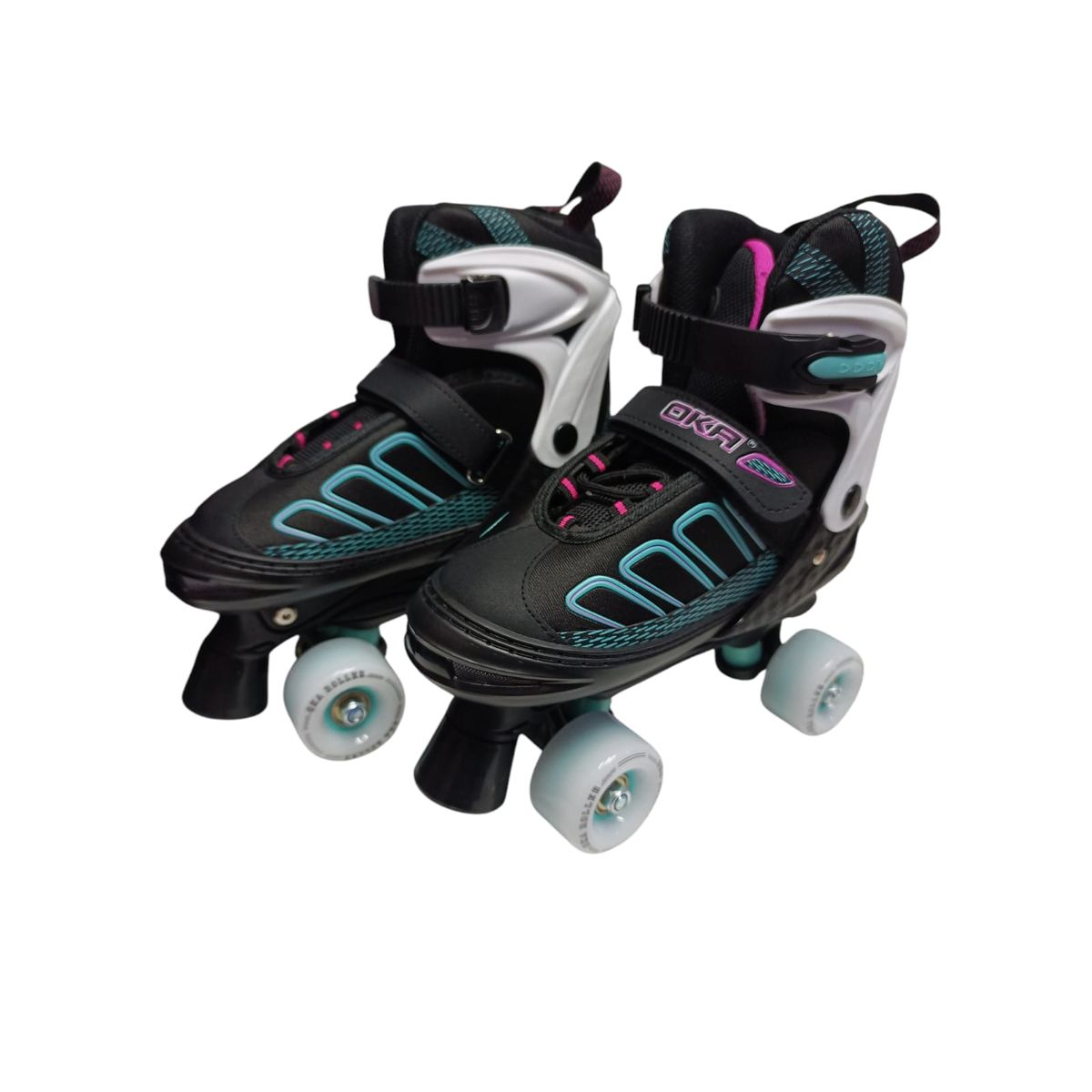 OKA - PATINES 4 RUEDAS OKA TURQUESA CON NEGRO TALLA S REGULABLE 30-33