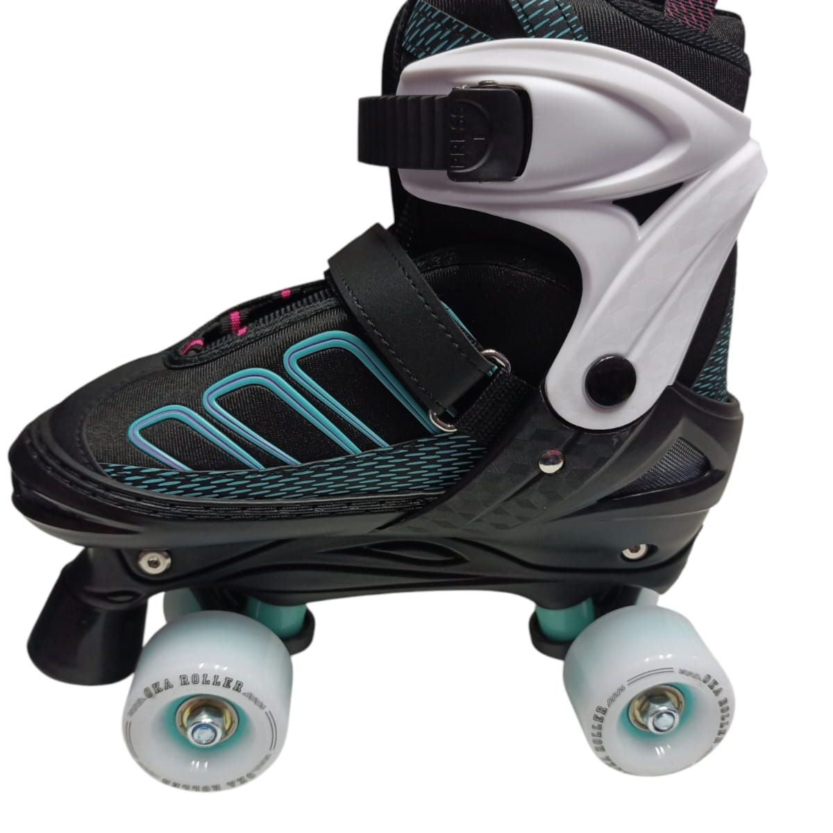 OKA - PATINES 4 RUEDAS OKA TURQUESA CON NEGRO TALLA S REGULABLE 30-33