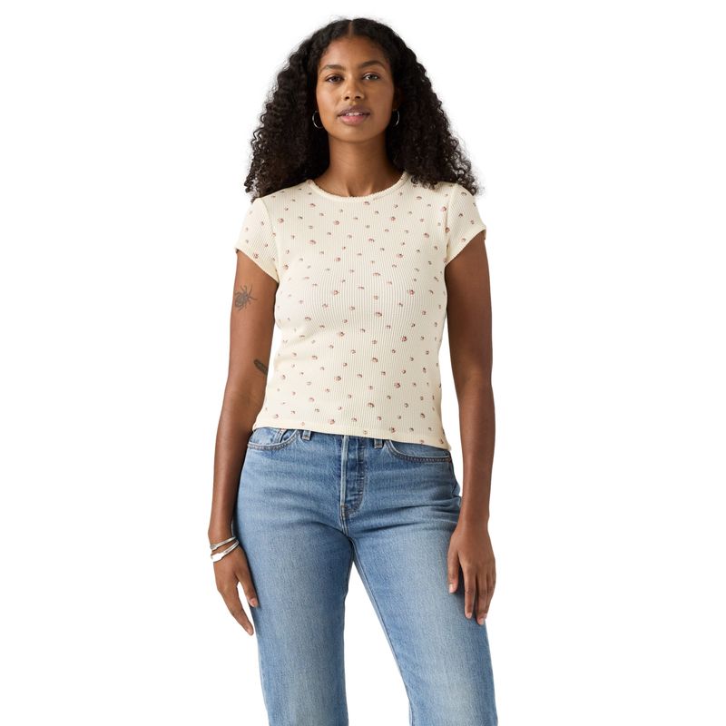 LEVIS - Polo Mujer Dry Goods Waffle Cap Tee Beige Levis