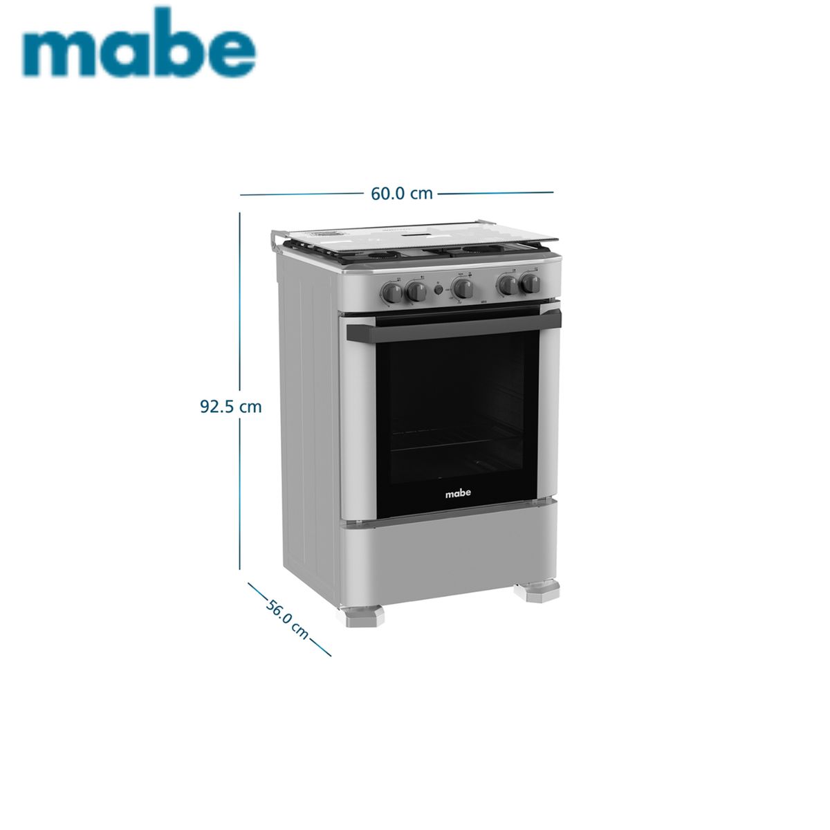 MABE - Cocina Mabe CMP6010FG1 a gas de 4 Hornillas - Silver