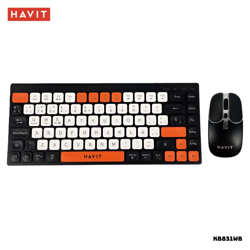 HAVIT - KIT HAVIT TECLADO Y MOUSE INALAMBRICO - KB831WB