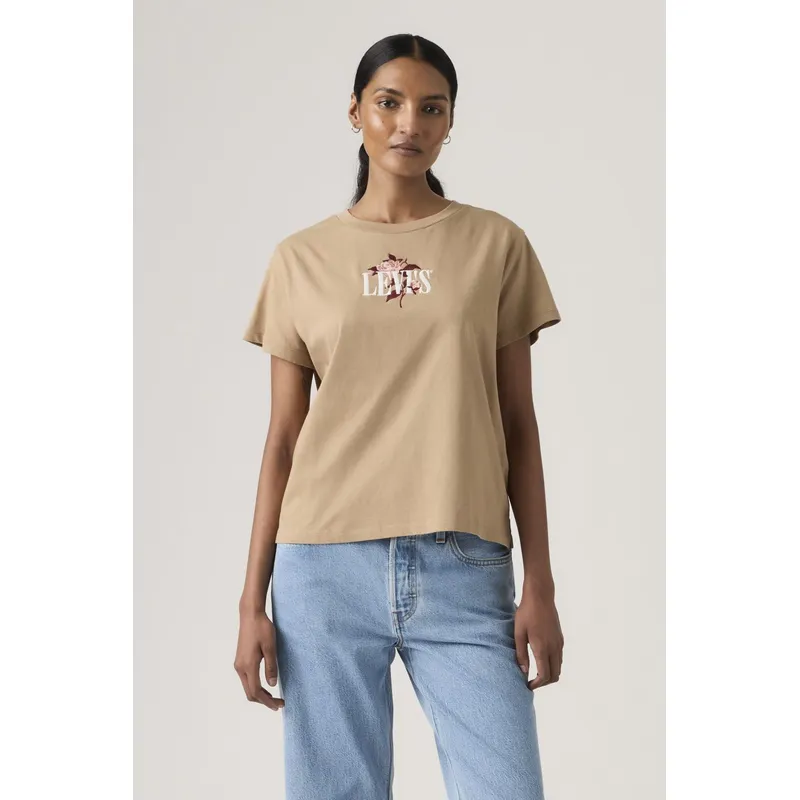 LEVIS - Polo Mujer Graphic Boxy Tshirt Café Levis