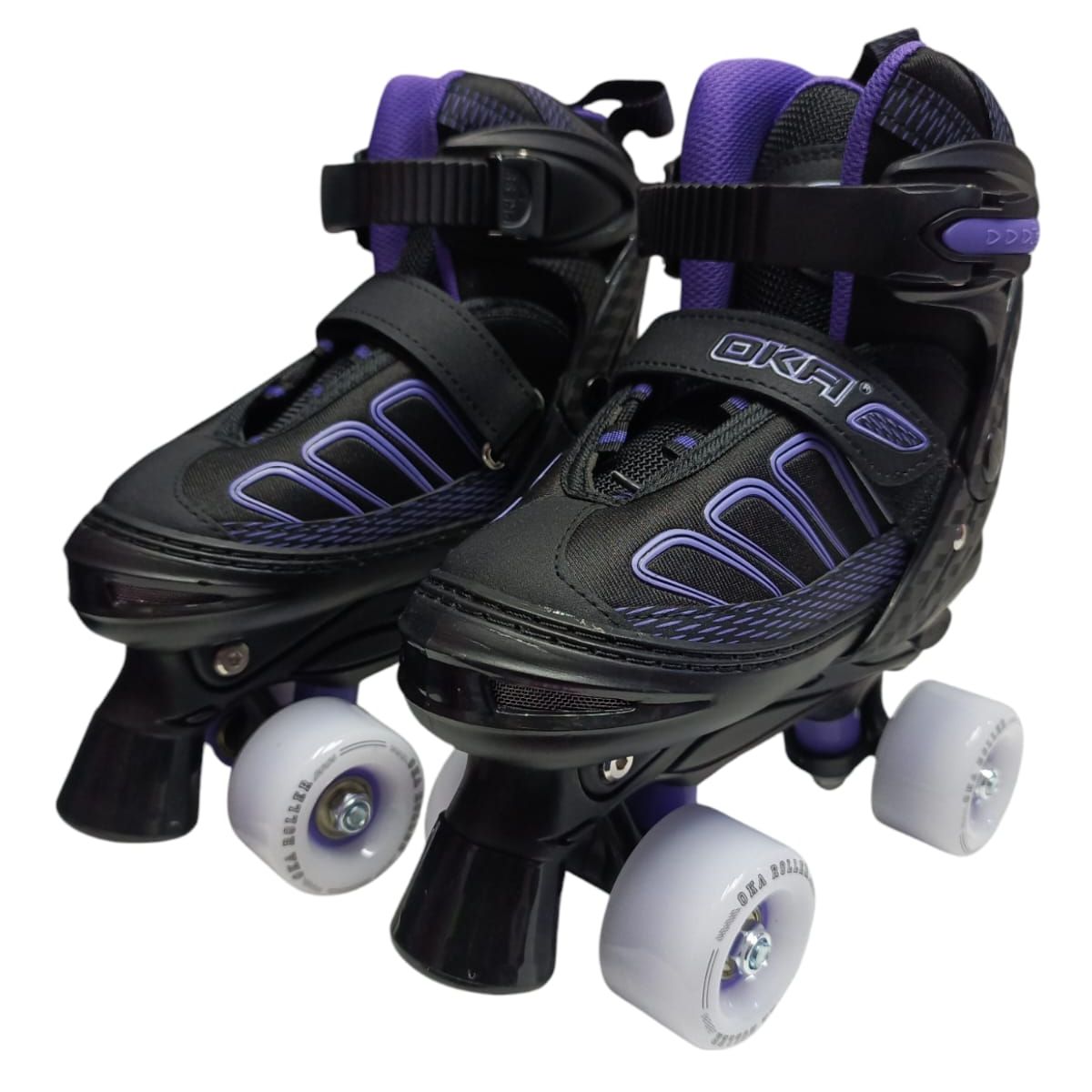 OKA - PATINES 4 RUEDAS OKA MORADO CON NEGRO TALLA S REGULABLE 30-33
