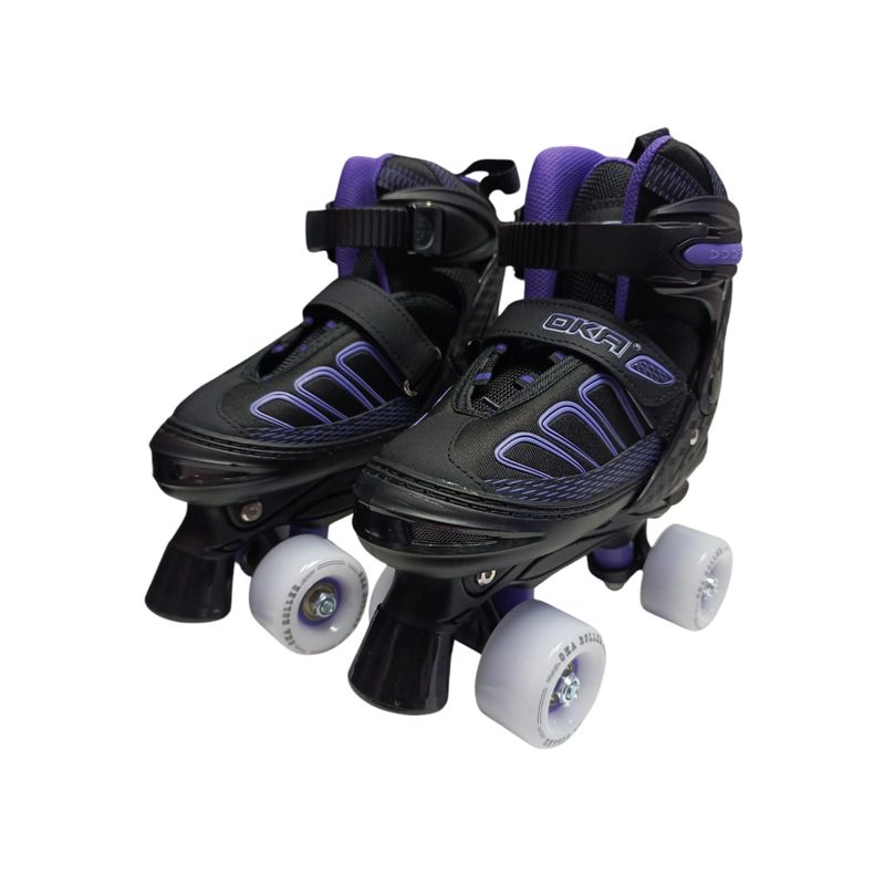 OKA - PATINES 4 RUEDAS OKA MORADO CON NEGRO TALLA S REGULABLE 30-33