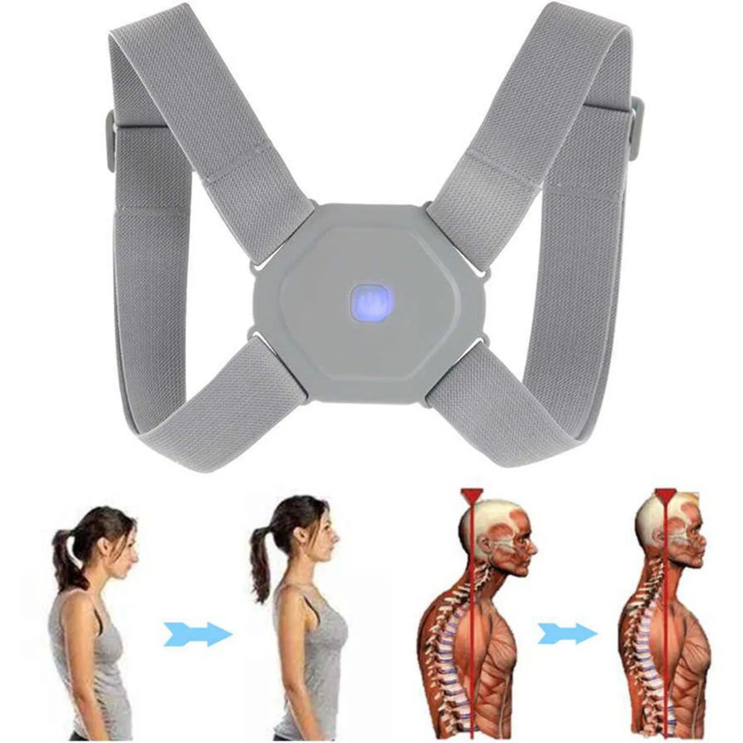 GENERICO - Corrector de postura inteligente con sensor de vibración