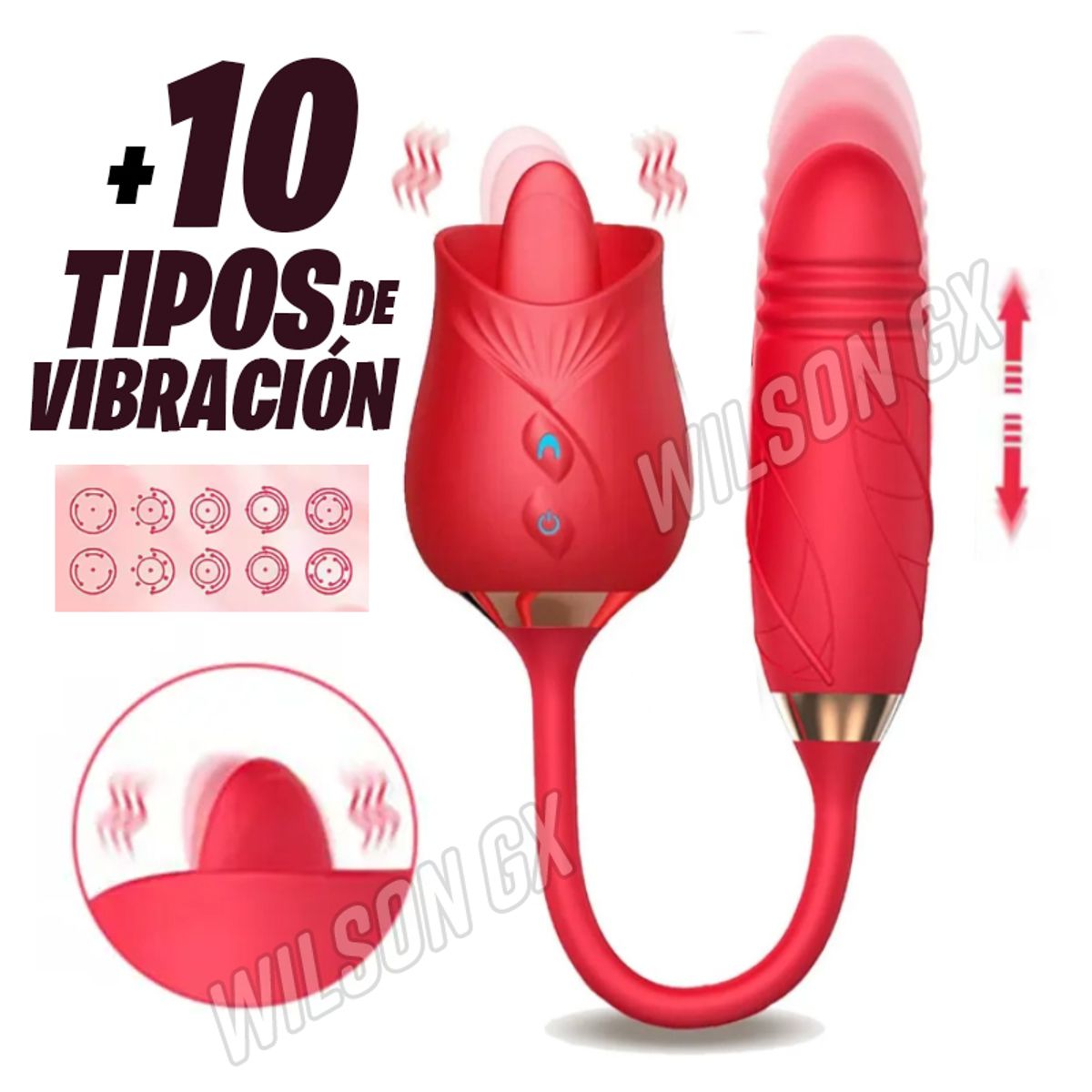 GENERICO - Potente Vibrador Doble Simulador De Lengua consolador clitoris