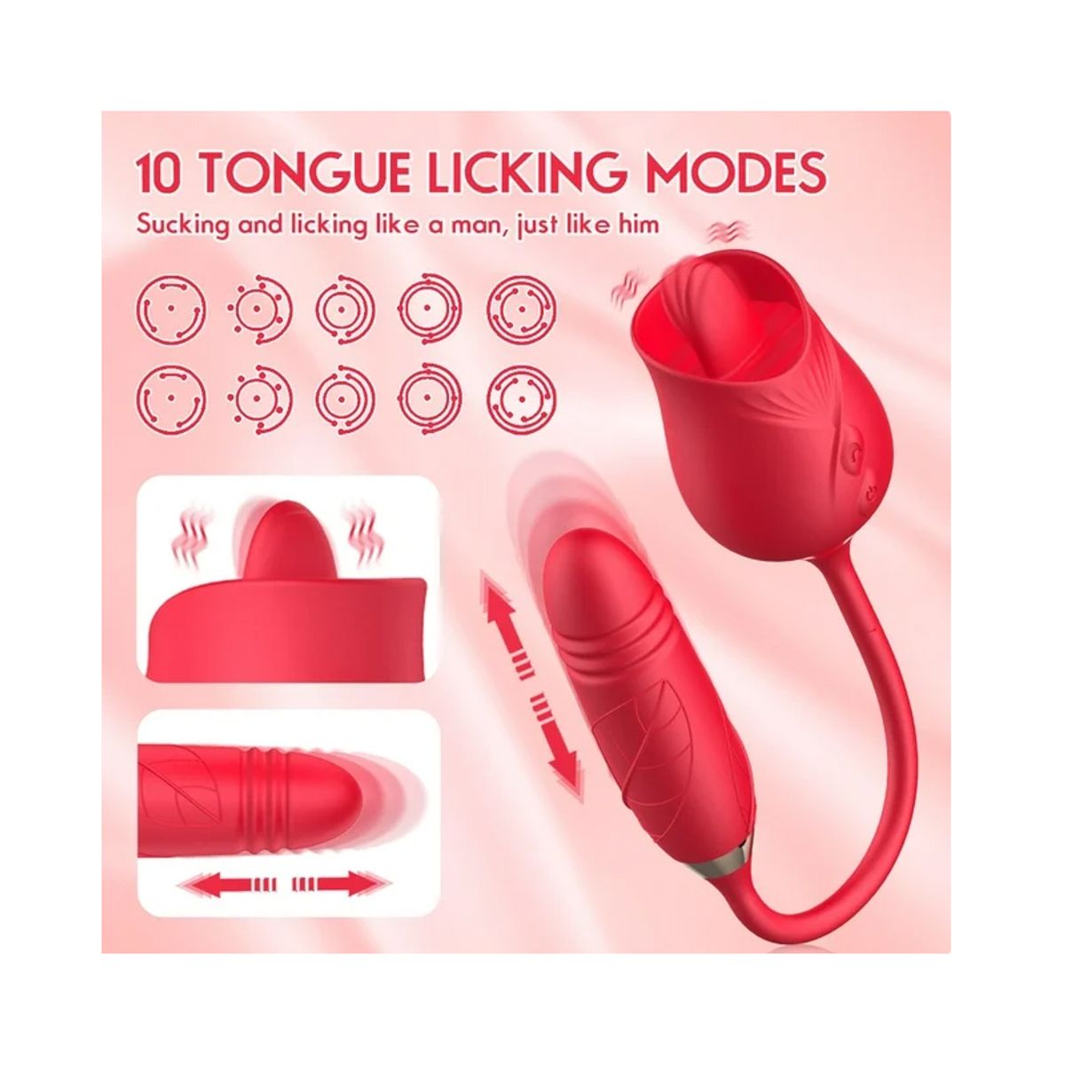 GENERICO - Potente Vibrador Doble Simulador De Lengua consolador clitoris