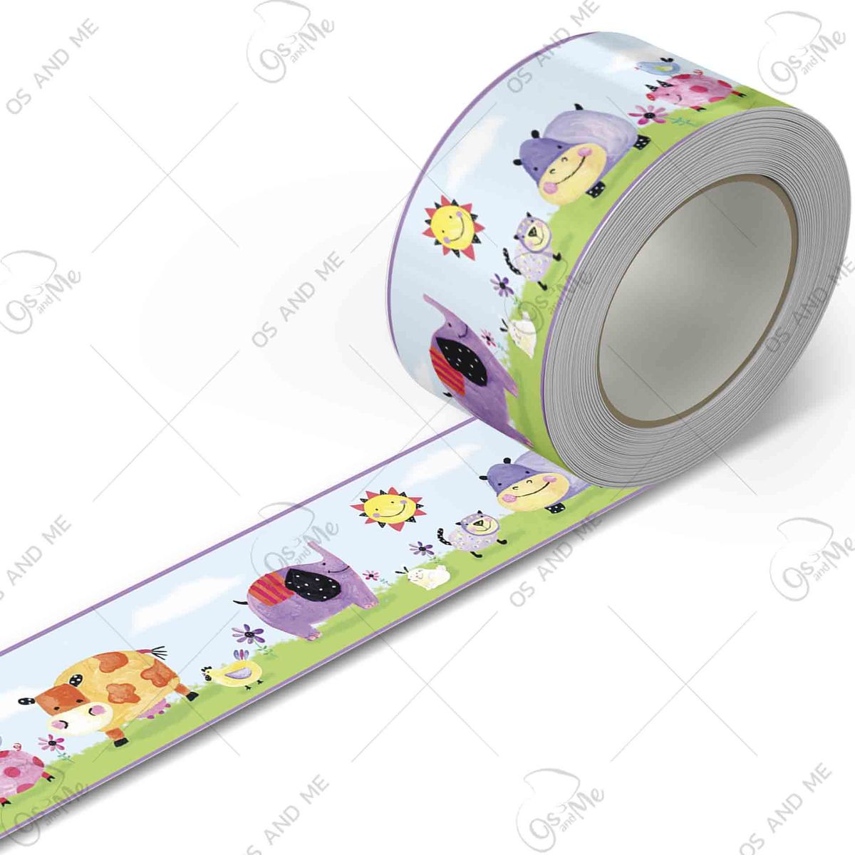 GENERICO - Cenefa Infantil Autoadhesiva Decorativa – Safari Animales en Acuarela – 5.92 mts