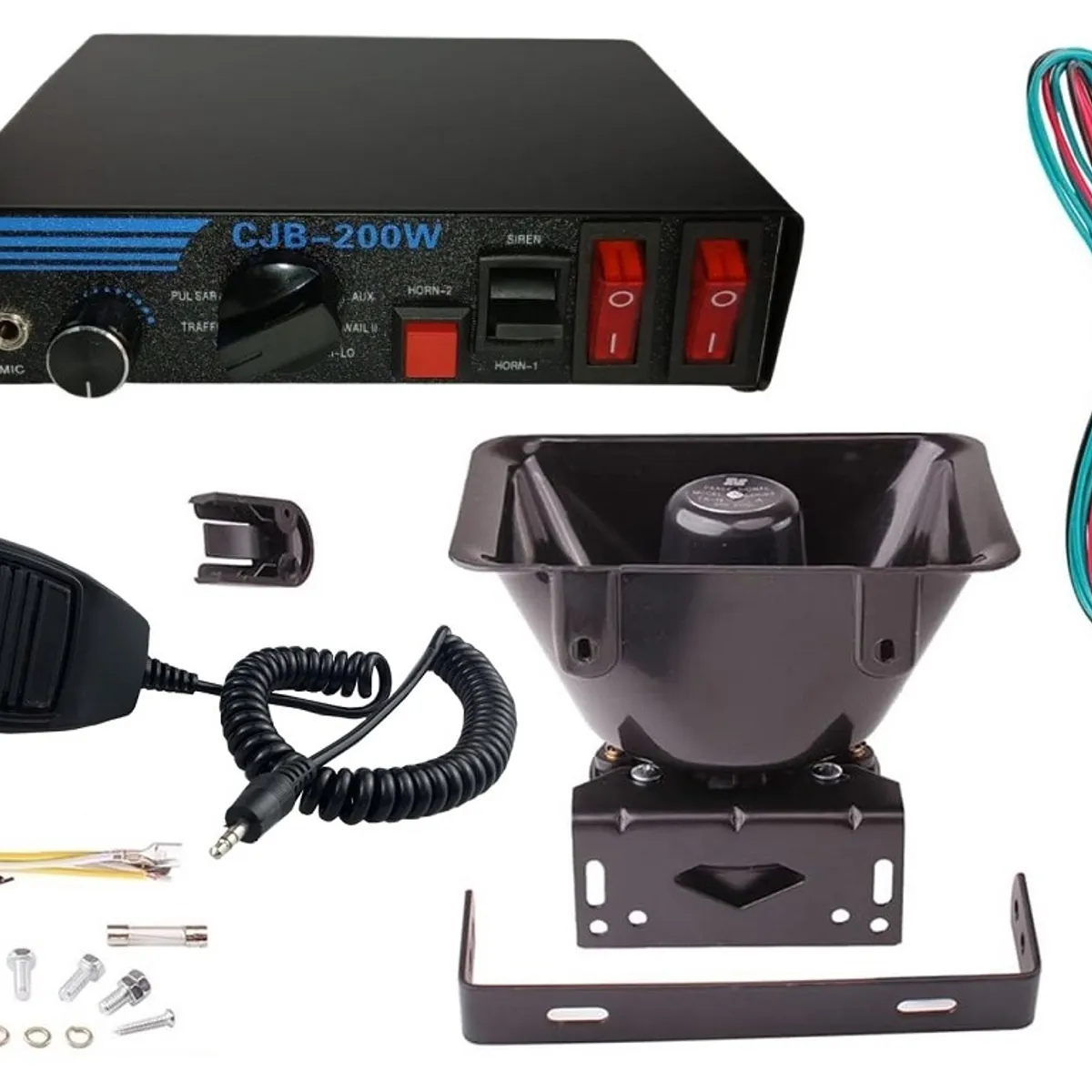 GENERICO - Sirena Policial Altavoz 200w 9 Tonos 12v Patrullero Ambulancia Bomberos