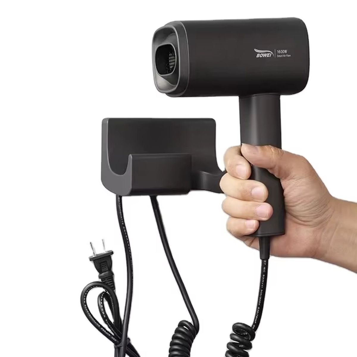 EXORIAM - Secador de Cabello a Pared para Hotel Color negro